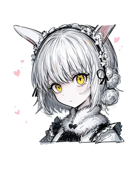 1girl ,white hair, pale fur beast ,black beautiful clothes, (high resolution, high detail, best quality),blank background, alone...