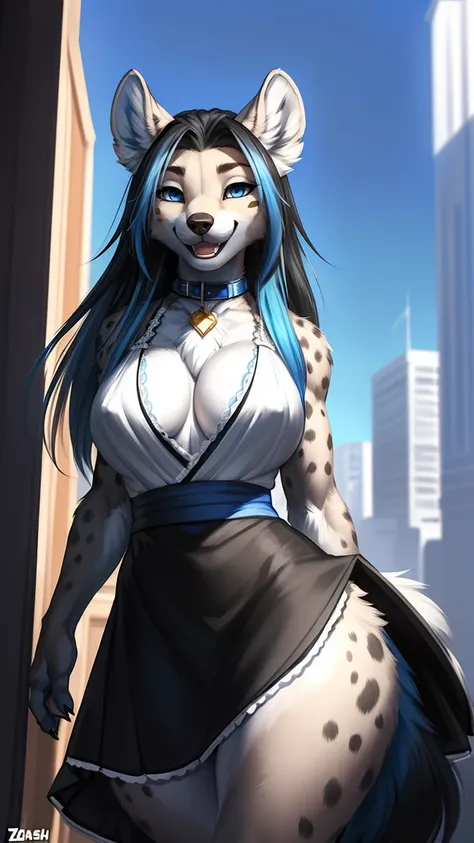 ((((sfw)))), uploaded the e621, beautiful and detailed,woman (((female))) ((anthro)) hyena, Ross Tran, by ruan jia, by zaush, by foxovh, lighting cinematic, seductor, hyena, thighighs, (huge chest), full body view, (anthro, fluffy fur, character focus:1.1)...