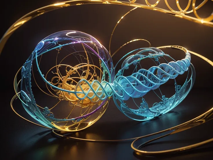 a highly detailed 3d rendered illustration of dna, intricate molecular structure, complex helical shape, vibrant colors, glowing effects, photorealistic, cinematic lighting, masterpiece, 8k, ultra-detailed