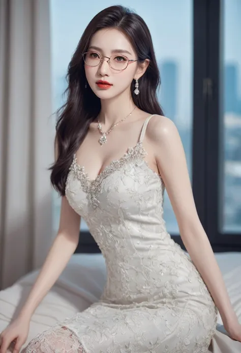 Top of the line CG, highest image quality, masterpiece, exquisite and delicate beautiful girl, (185cm beautiful woman), (tall and slender figure), imperial sister, queen temperament, fair skin, ((long legs)), perfect facial features, bright eyes, seductive...