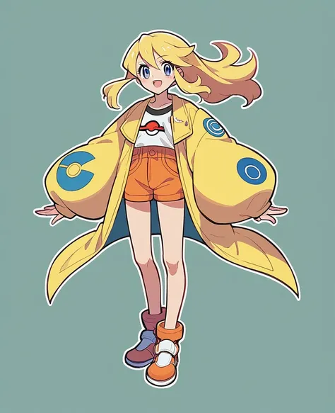 anime character design de una chica con una mochila y una pelota, Pokémon Trainer outfit, Pokémon Trainer, pokemon anime style, Official character art, pokemon art style, ( ( character concept art ) ), anime character design, anime character art, mejor ani...