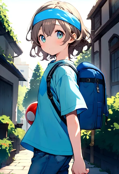 Lucía is a young girl of about 16 years old., of medium height and athletic build. He has long light brown hair, that reaches to the middle of his back, and usually wears it loose with a blue headband decorated with a small Poké Ball. His eyes are bright g...