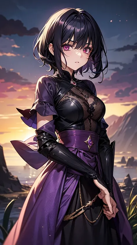 (Mozara Nightshade（Mysterious Adventurer）

age: not clear（Looks like she&#39;s in her late 20s）
Appearance: Short black hair、Always wear black、Scar on left eye