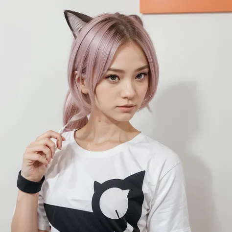 "Design a clean and minimalist cat logo for an anime voting and news website. Focus on simplicity and readability, similar to Crunchyroll, Anime Trending, and Anime Corner. Use a modern and sleek font for the website name. Incorporate subtle anime elements...