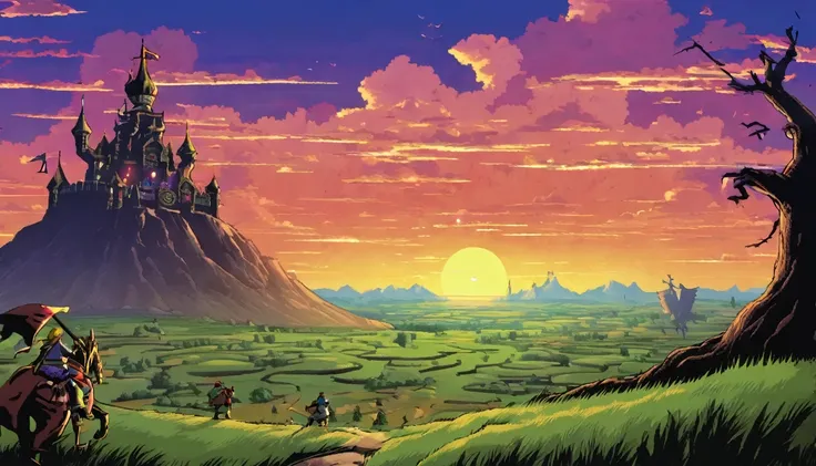 Zelda Style　landscape　painful　hope　Monster Crusade　evening