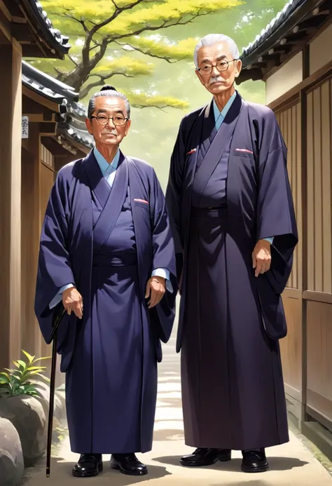 The retired master and the head clerk of Echigoya