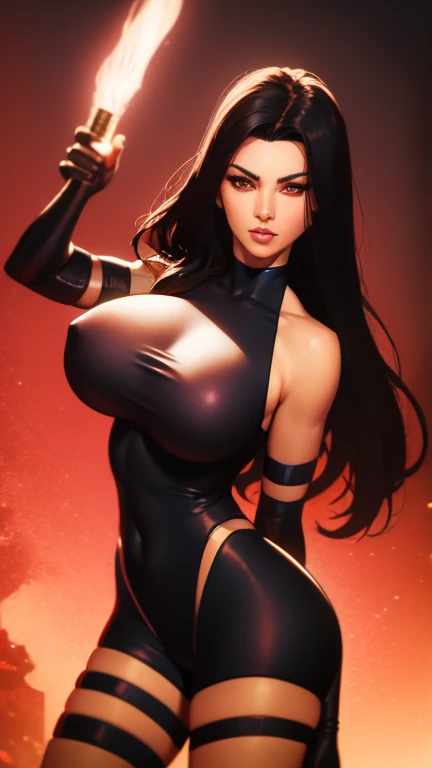 Psylocke has large breasts 