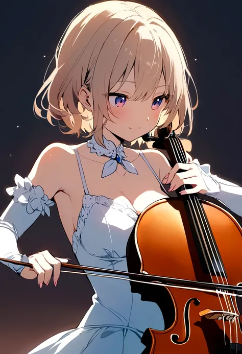 anime girl playing cello