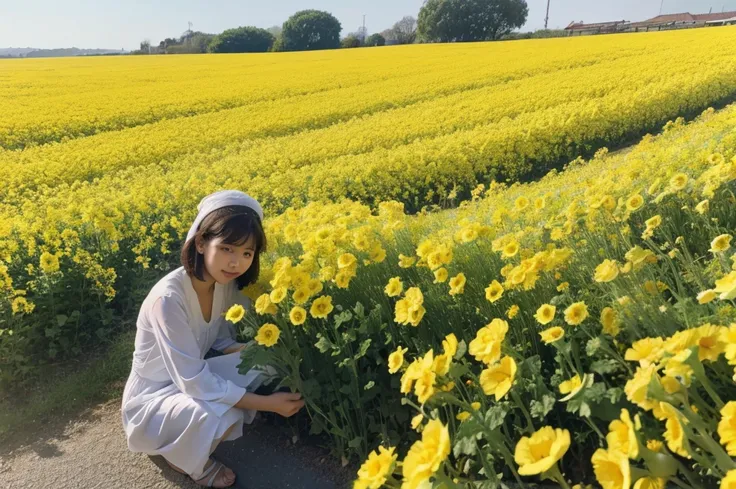 Sea of rape flowers