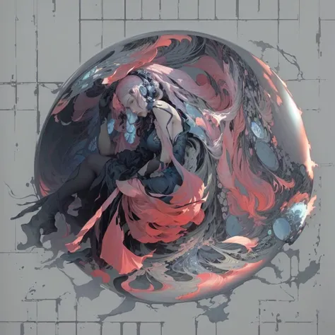 There is a digital painting of a woman in a dress., James Jeanとウロップ, James Jean、Yoji Shinkawa, James Jean・アートwork, James Jean・アート, high detailed Official artwork, Beautiful artwork illustration, Casciato, Tsutomu Nihei Art, James Jean Soft Light 4K, James ...