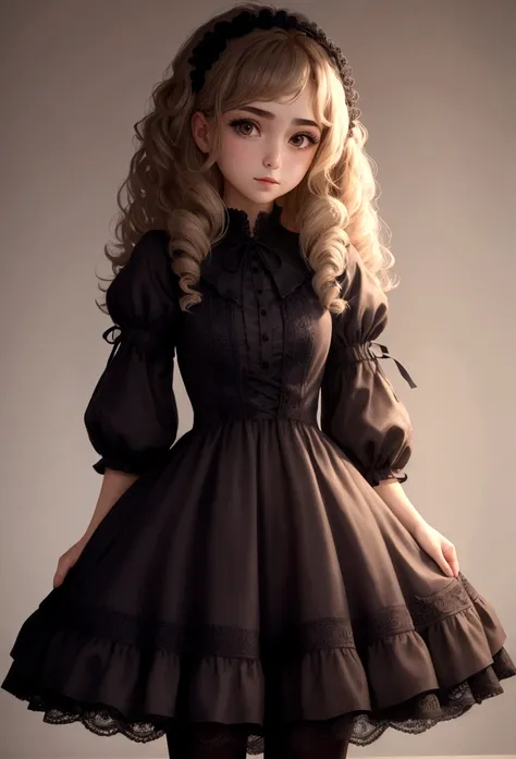 anything, of the highest quality, girl, rubio, Curly hair, evil girl, dress