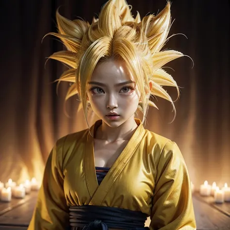 1 girl, (super saiyan:1.3),Hanfu, 