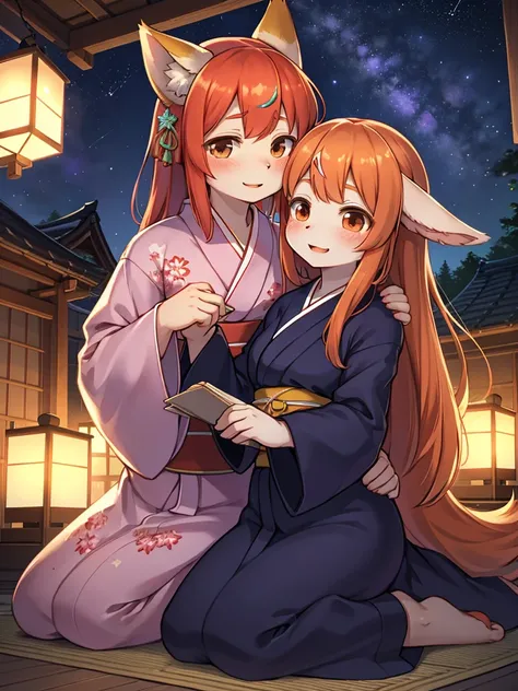 Japanese star festival , yukata girl , Stargazing, Fisheye Lens , looking Milky Way , starry skies , Imagine the romance between Orihime and Hikoboshi