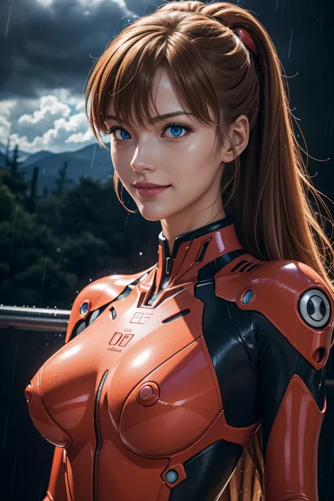 Evangelion,Asuka Langley,blue eyes,Plug Suit,Bodysuits,Interface Headset,赤いBodysuits,Ultra HD,super high quality,masterpiece,Digital SLR,Photorealistic,Detailed details,Vivid details,Depicted in detail,A detailed face,Detailed details,Super Detail,Realisti...