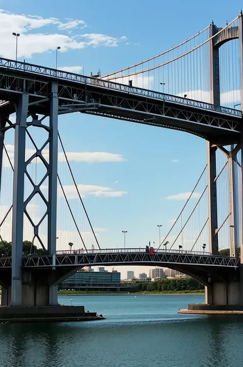 Bridge-shaped electronic music stage 