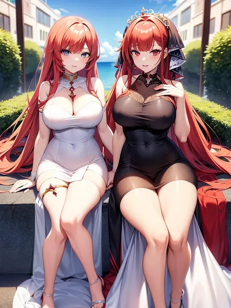 Anime girl with red hair and blue eyes, My Dress Up Darling Anime, From the Azur Lane video game, Anime Goddess, Redhead Goddess, Ayaka Genshin Impact, Azur Lane Style, ((Beautiful Fantasy Empress)), Inspired by Rouki, Inspired by Fuhua, Azur Lane Characte...