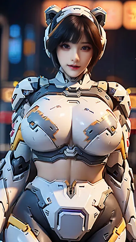 Solo, Stand Up Straight, Physically-based Rendering, Unreal Engine 5 Render, Jealous, bokeh, (look Half Body:1.5), ((full oiled bodyskin, Bbw nude Body Type:1.5)), ((cleavage top+Gigantic Breasts:1.5)), (expose muscle Abs:1.4)+(big Hips:1.3), ((beautiful C...