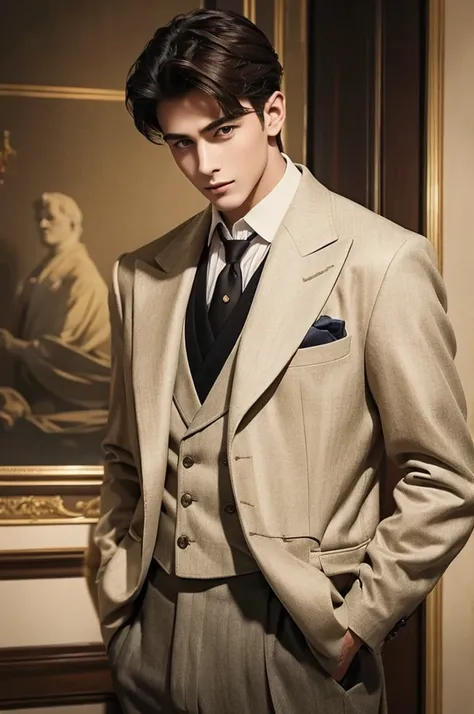 An image which contains a stylish handsome boy which is dressed himself like Old Money Style clothes