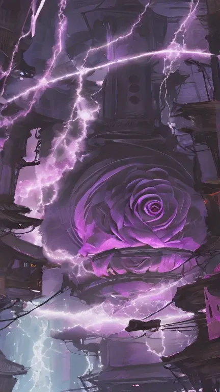 Rose. gray dark background,purple rose rose,drawing,white and purple flame,connected