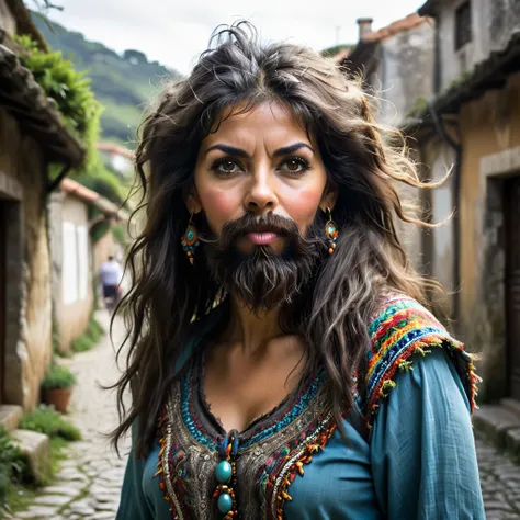 portuguese woman with huge shaggy beard