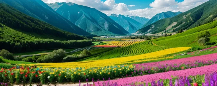 amazing flower valley and view