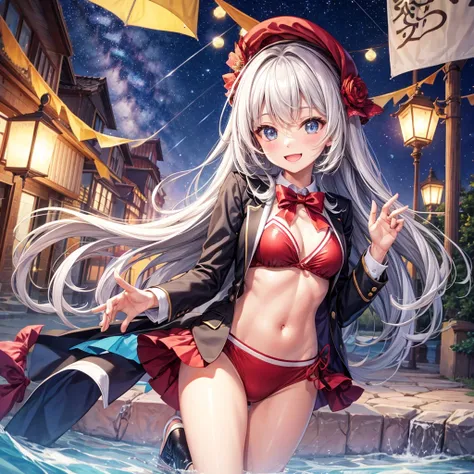 best quality，，smile，blazer，swimsuit，nepal，middle School girlultiple girls are depicted,harem，idol group，starry sky background，photo shoot，long hair，wearing a cardigan，beautiful girlの国，girl&#39;s paradise，highest quality，big breasts，leather jacket，happy gir...