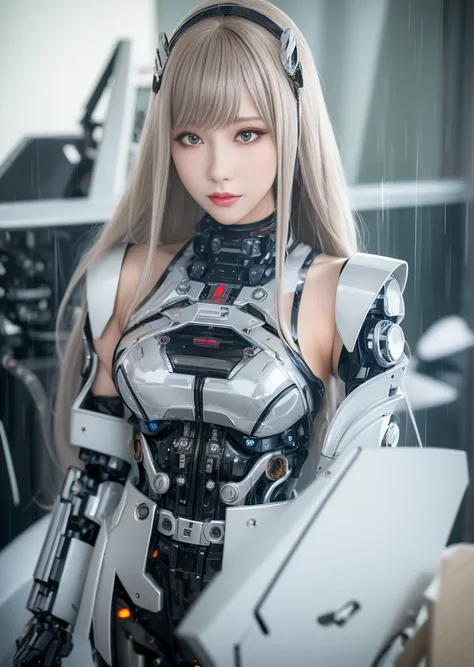 super detail, high detail, high quality, best quality, high resolution，1 female robot，beautiful female robot,beautiful clear fac...