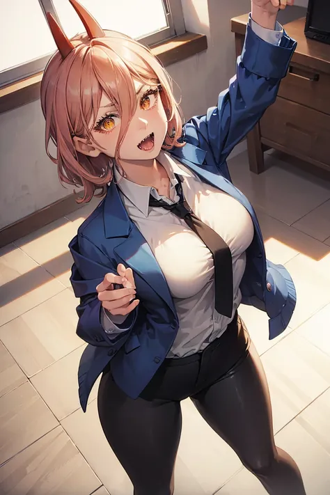 one girl , office wear , beautiful pejacket girl in office , lush breasts , in motion , correct anatomy , awesome quality , brig...