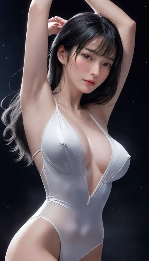 ((最大16K解像度のmasterpiece:1.6)), beautiful, Highest quality, Absolutely wonderful, high detail, Ultra-high resolution, masterpiece, Real, Realistic, The depth of the written world, Cinematic Light, 
One elegant mature woman, Long black hair, beautiful顔, Highl...