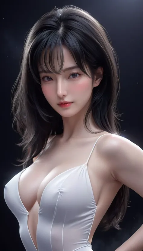 ((最大16K解像度のmasterpiece:1.6)), beautiful, Highest quality, Absolutely wonderful, high detail, Ultra-high resolution, masterpiece, Real, Realistic, The depth of the written world, Cinematic Light, 
One elegant mature woman, Long black hair, beautiful顔, Highl...