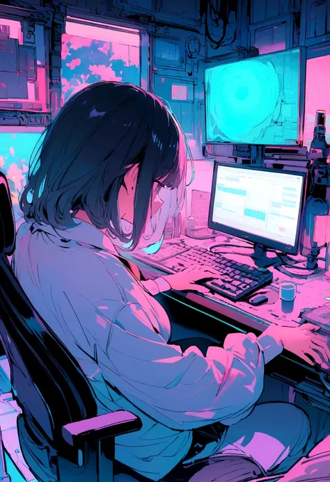 Image of a person working on a computer