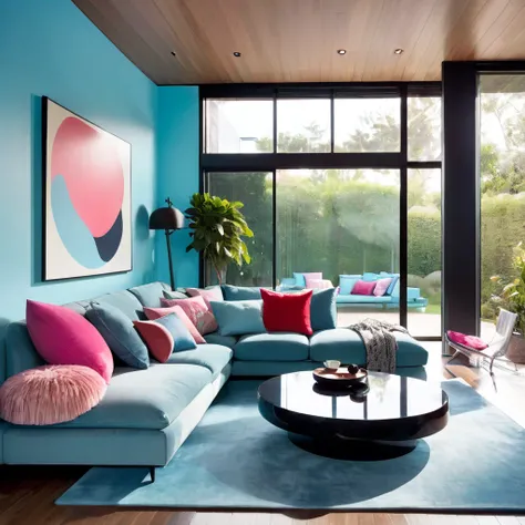  

---

Nestled in the heart of a serene suburban neighborhood, this modern masterpiece of architecture stands as a beacon of contemporary elegance and charm. The house, bathed in a palette of light blue and pink with accents of red, black, and brown, is a...