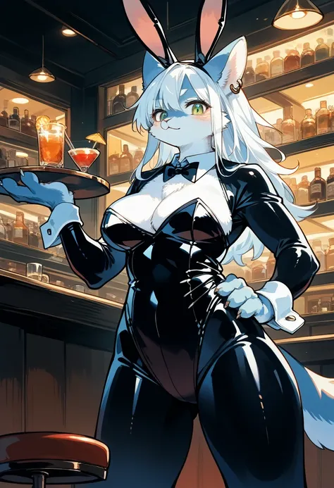 Highest quality, Highest quality, High quality illustrations, masterpiece, Ultra-high resolution, Detailed Background, bartender, bar, Cocktail, Absurd, Perfect Anatomy, Performance, Good lighting, Shadows in the movie(kemono, Furry Personification)Dynamic...