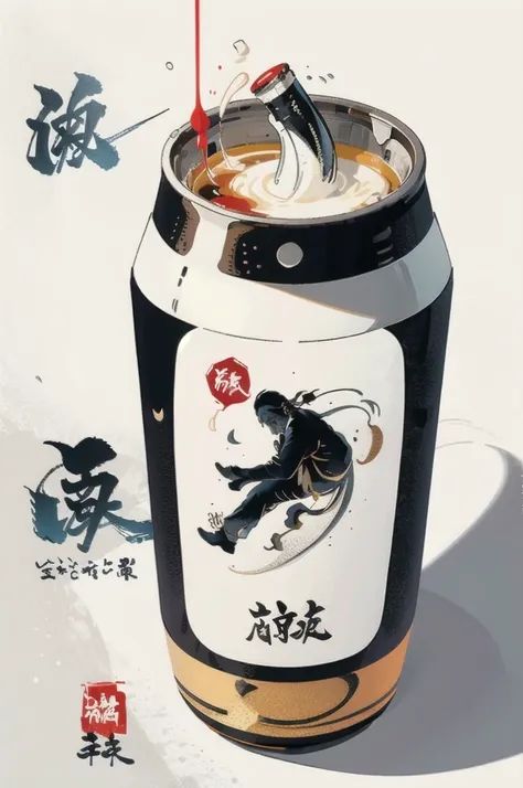 stylish logo for japanese sake delivery, black and white design, one-stroke、calligraphy-like design、in silhouette、luxurious、sake...