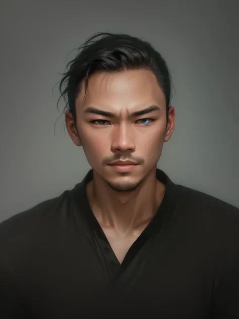 arafed man in a black shirt looking at the camera, headshot photo, realistic portrait photo, headshot portrait, headshot photograph, john jude palencar, with serious face expression, detailed professional photo, realistic studio portrait, bao pham, asian m...