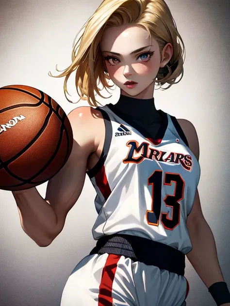 muscle, Beauty, Basketball player, Athlete, android１８Number, (masterpiece), highest quality, 1girl, uhd, retina, masterpiece, ccurate, anatomically correct, textured skin, super detail, high details, high quality, best quality, highres, 4K