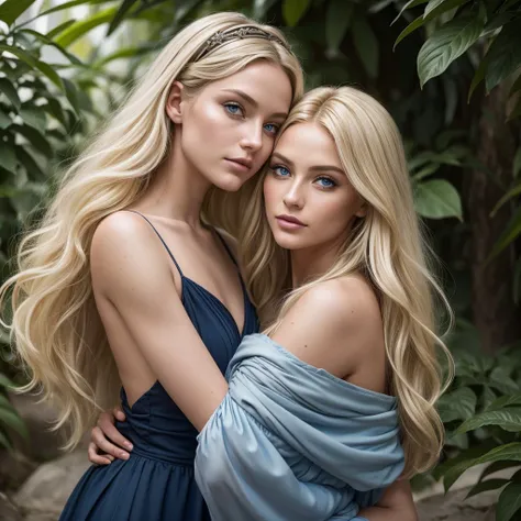 caméra corporelle professionnelle ultra réaliste  (((2 lady one blach hair the second blonde hair cuddle in island)))  (photo 1028k qhd) par (James C.. Christensen:1.2|Jeremy Lipking:1.1), (Anna Dittmann:0.3), (Jiner:0.3), (mise au point nette:1.3) lndswgn...