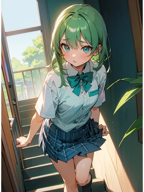 The highest peak of anime illustration, moe style illustration, the best image quality, super masterpiece, super fine, masterpiece, masterpiece, very detailed, high resolution, spring green onion style, curious eyes, shiny plump lips, shiny hair, shrinked ...