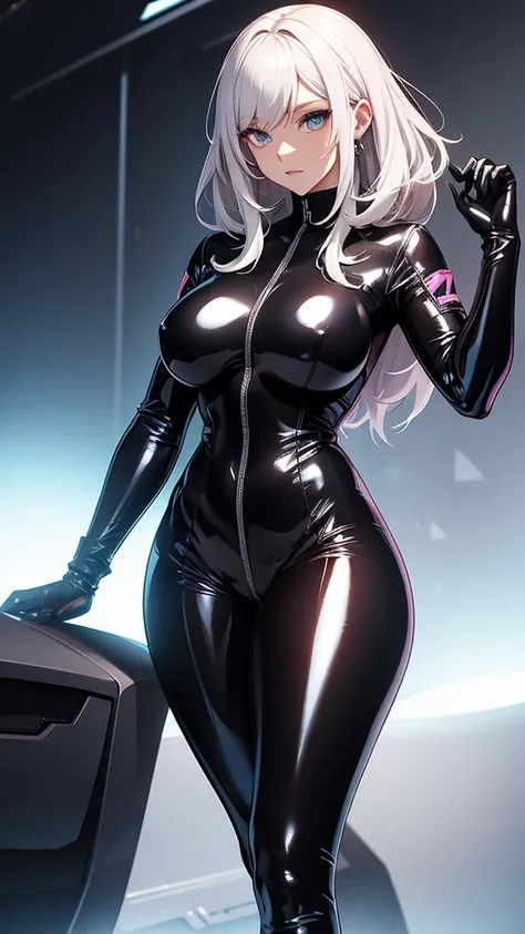 Valkrie form apex in a tight latex body suit