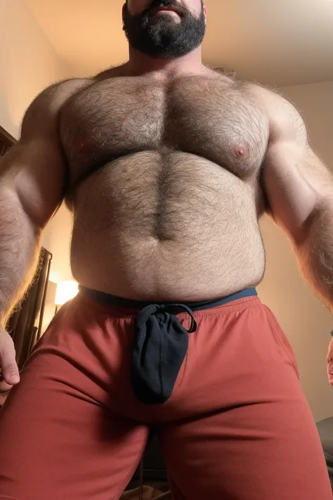 8KUHD Very HIGH RESOLUTION HDR Very Extremely Realistic Very Detailed High Quality 8K HDR Very Realistic photograph featuring a 46 year old daddy rugged bodybuilder muscle bears man, 8K very realistic detailed hairy, 8K very realistic beared big daddy musc...