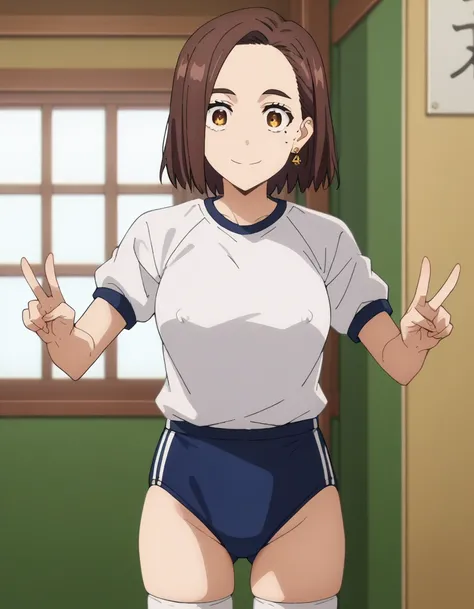 score_9, score_8_up, score_7_up, score_6_up, score_5_up, score_4_up, BREAK, source_anime, anime screencap, anime coloring, 1girl, solo, perfect anatomy, TachibanaKotoha, brown hair, medium hair, forehead, amber eyes, hair behind ear, earrings, mole under e...