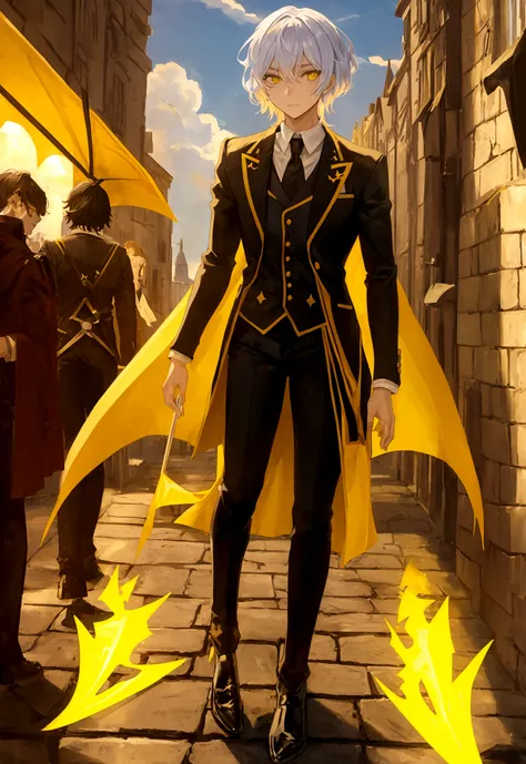 personnage masculin de demon slayer aux cheveux jaune
