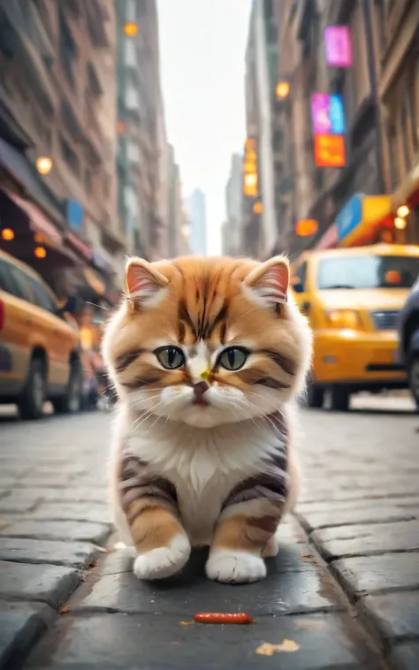 it is brown in color with a white stripe, a persian farat cat
  the shirazi cat said that there was a hot dog seller