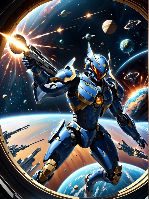 宇宙soldier, Caught in a fierce battle on board the mother ship, Robot Alienの大群からの防衛. soldier, Equipped with advanced armor and futuristic weaponry, Show courage and determination. meanwhile, Robot Alien, No fear or pain, launch a relentless attack. The ener...