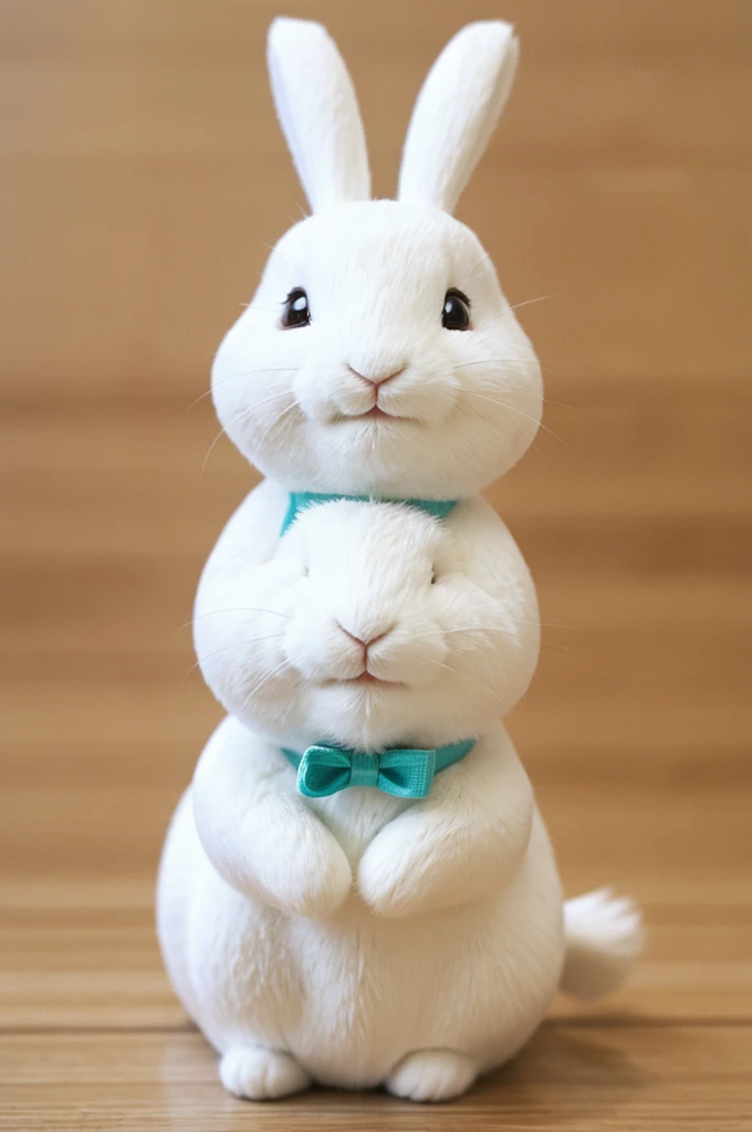 White rabbit holding a coine with smile