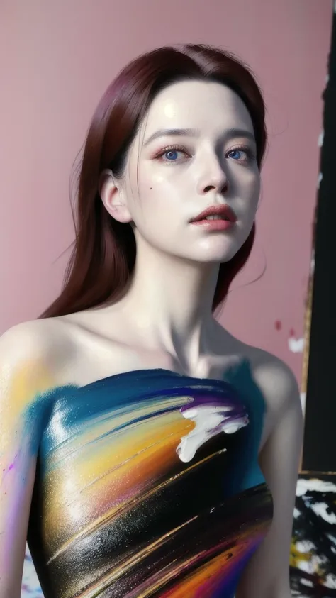 Android Beauty, Powerful paintings inspired by Francis Bacon, Ultra-realistic surrealism, Hyperrealism, fear, art, hyper real painting, Realistic illustration painting, カラフルなHyperrealism, Hyper-realistic digital art