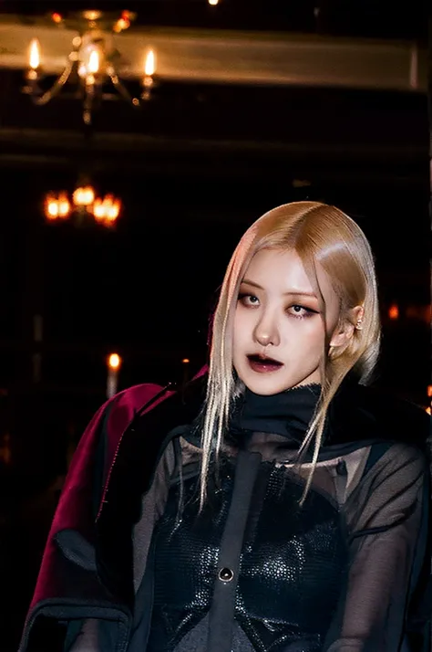 Vampire girl, cool, blonde hair , dark vibe