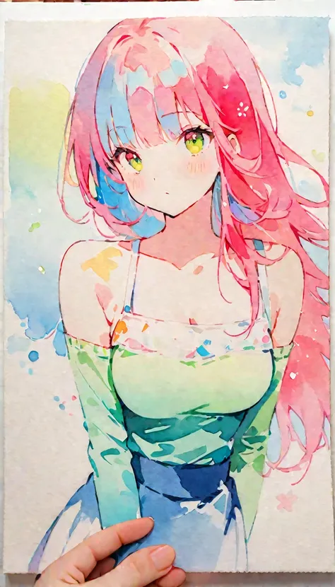 (8K, best quality, masterpiece)，watercolor (medium), 1girl, {Practical, original photo, Ultra-fine transparent, image, (Influenced by Yoshitaka Amano&#39;s style:1.6)}, Practical Light, Delicate skin, (Beautiful slim woman, 25 years old, Court Knight:1.5),...