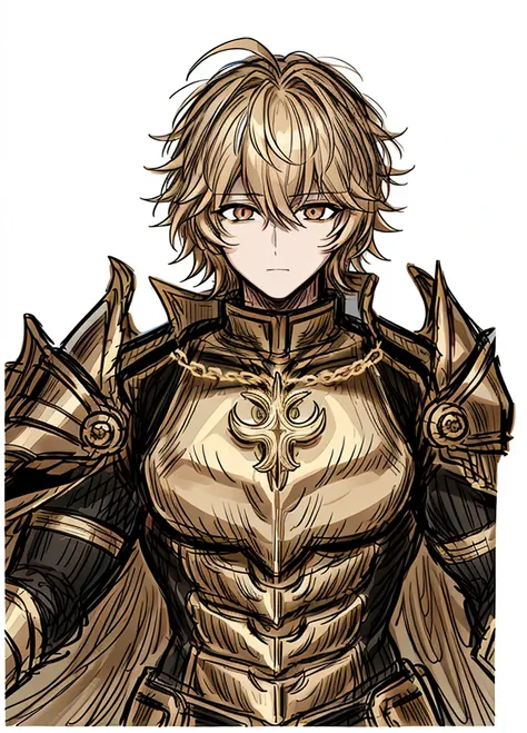 1boy, gold hair, golden fur, short hair,golden eyes,golden saint, epic armor, legendary weapon, handsome man, elegant clothes,holy knight, (high resolution, high detail, The best quality)