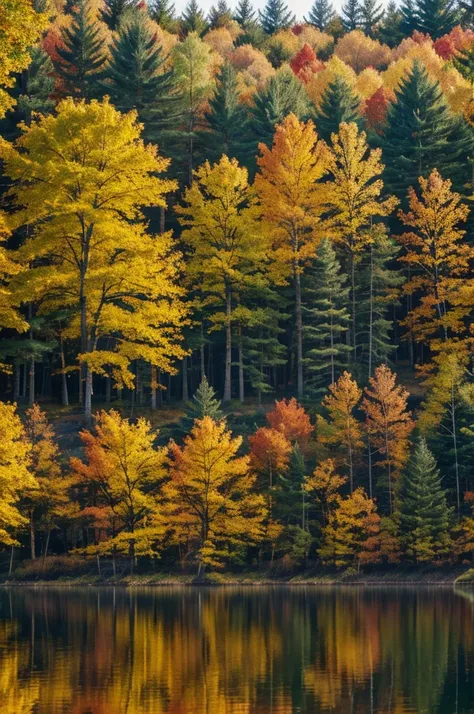 Lake in the autumn forest
